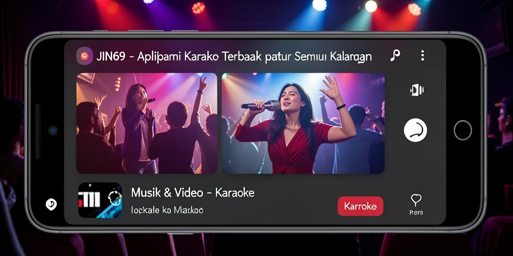 Antarmuka JIN69 dengan fitur karaoke yang mudah digunakan.