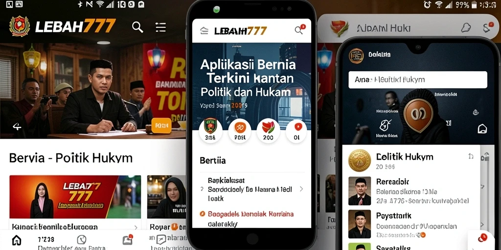 Tampilan antarmuka LEBAH777 dengan informasi politik dan hukum terkini.