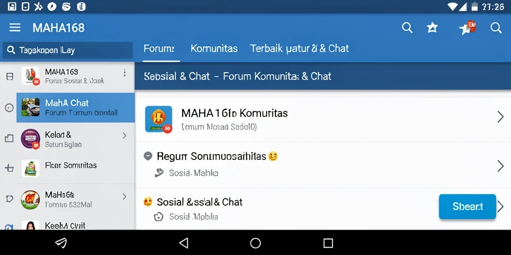 Tampilan antarmuka MAHA168 yang menarik untuk Forum Komunitas.