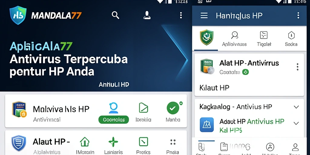 Antarmuka bersih dan fungsional dari aplikasi Antivirus HP.