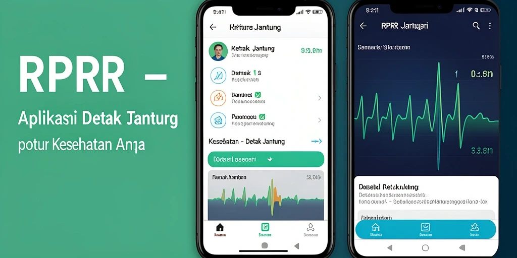 Tampilan antarmuka RPRR untuk pemantauan detak jantung yang jelas dan informatif.