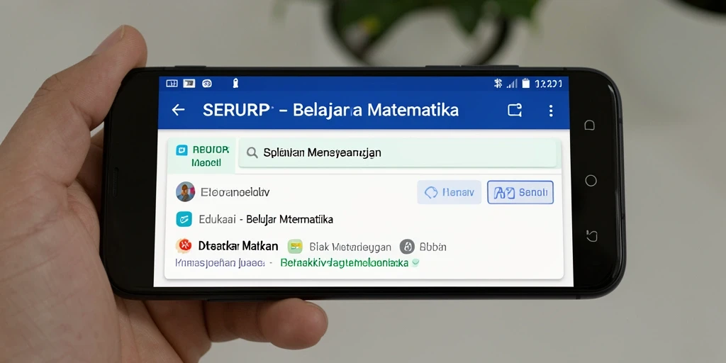 Antarmuka menarik SERURP untuk belajar matematika.