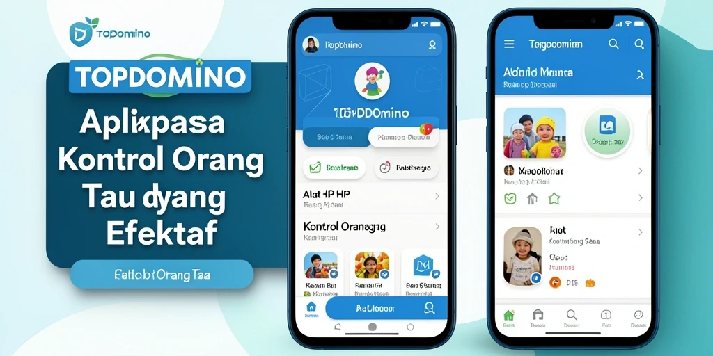 Antarmuka aplikasi TOPDOMINO untuk kontrol orang tua yang intuitif.