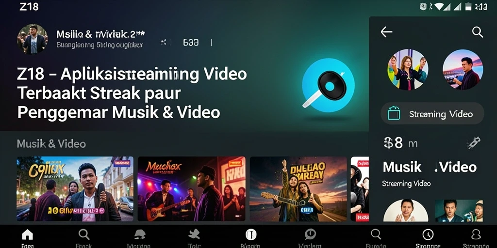 Tampilan antarmuka Z18 yang modern dan ramah pengguna untuk Streaming Video.